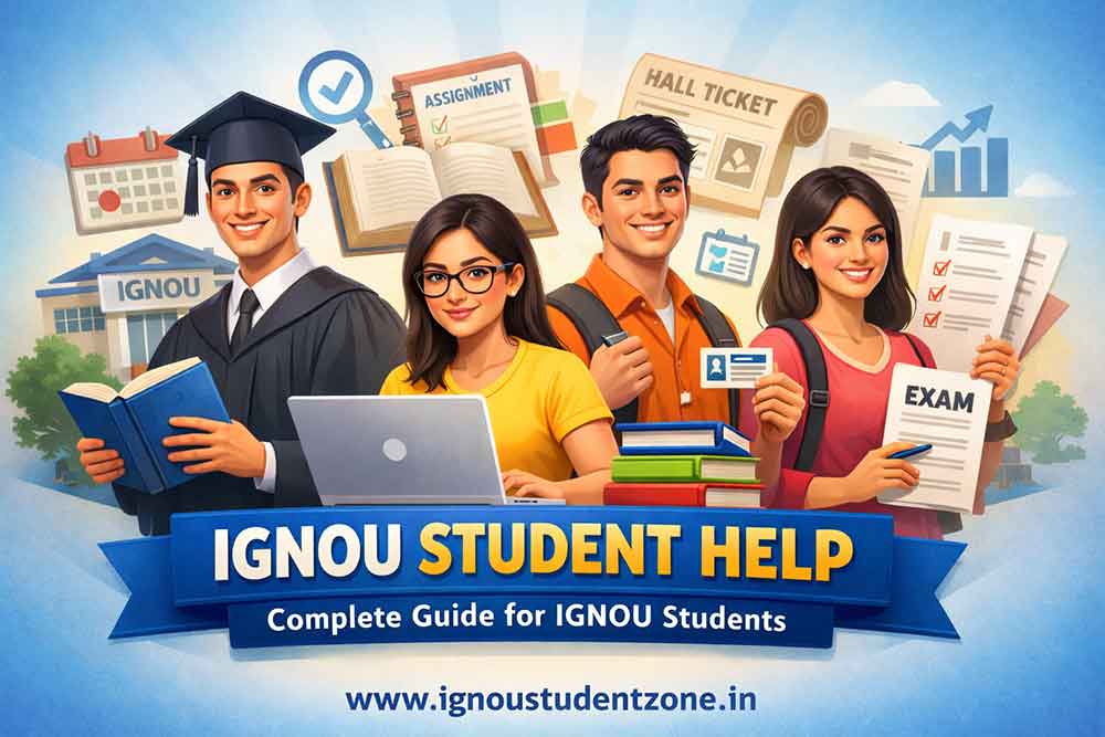 IGNOU student help complete guide for IGNOU students including admission assignments results hall ticket and study material