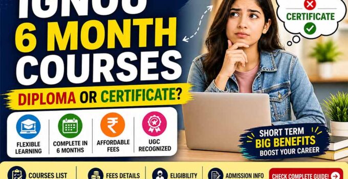 IGNOU 6 month courses list certificate courses diploma or certificate confusion