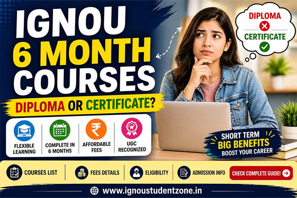 IGNOU 6 month courses list certificate courses diploma or certificate confusion