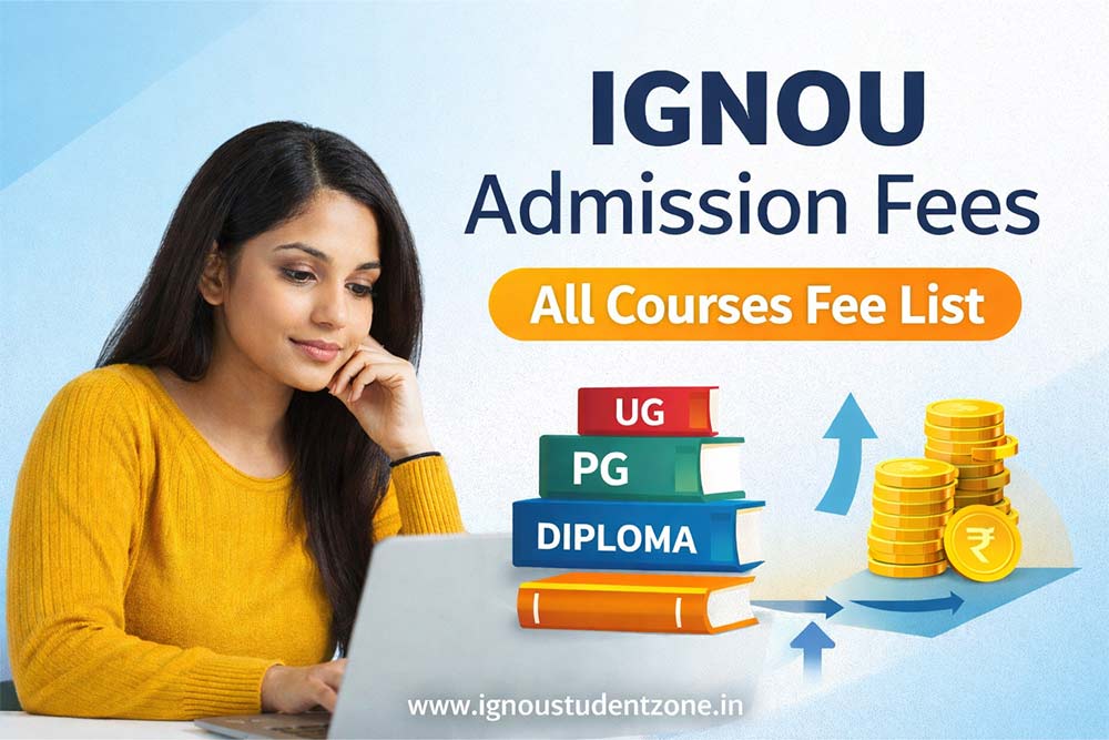 IGNOU admission fees complete fee structure for all courses UG PG diploma certificate