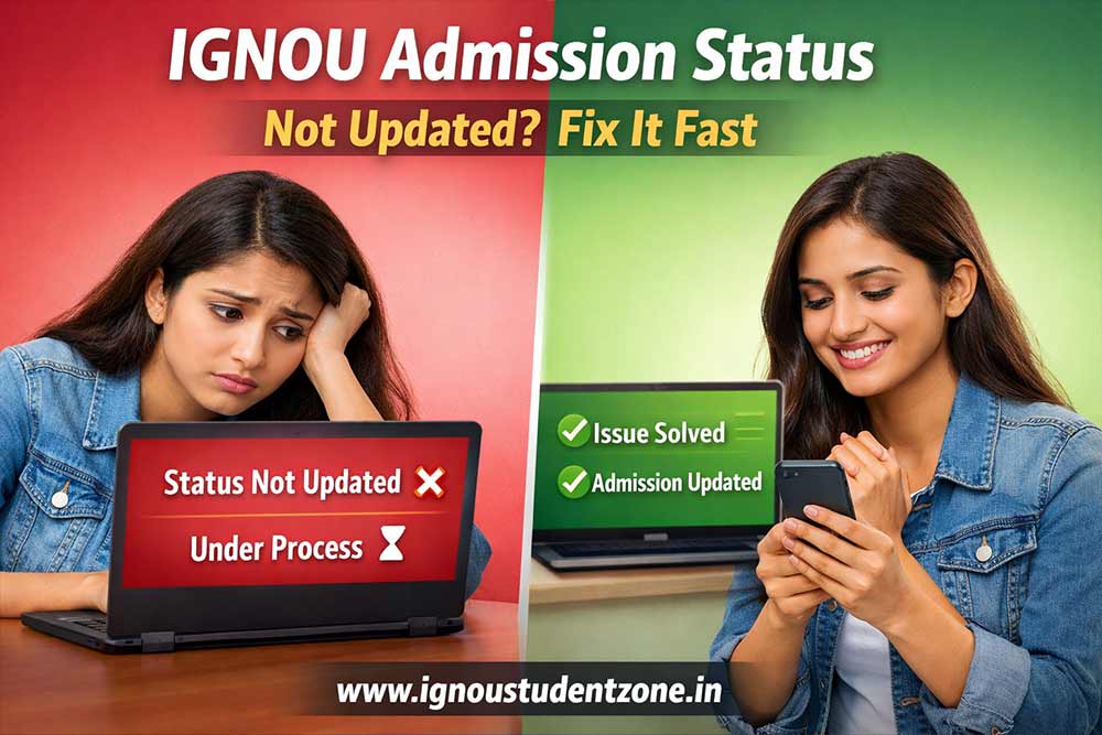 IGNOU admission status not updated student checking status under process or confirmed online