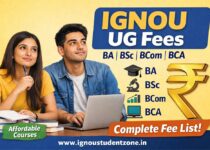 IGNOU Bachelor Degree Fees including BA BSc BCom BCA complete UG fee structure