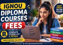 IGNOU diploma courses fees course wise list and fee structure
