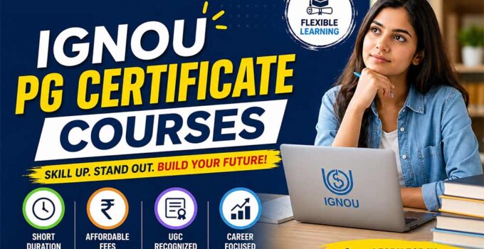 IGNOU PG certificate course fees course wise list and fee structure