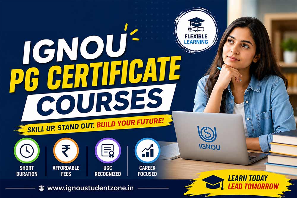 IGNOU PG certificate course fees course wise list and fee structure